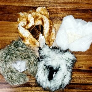 Bundle of fuzzy baby hats
